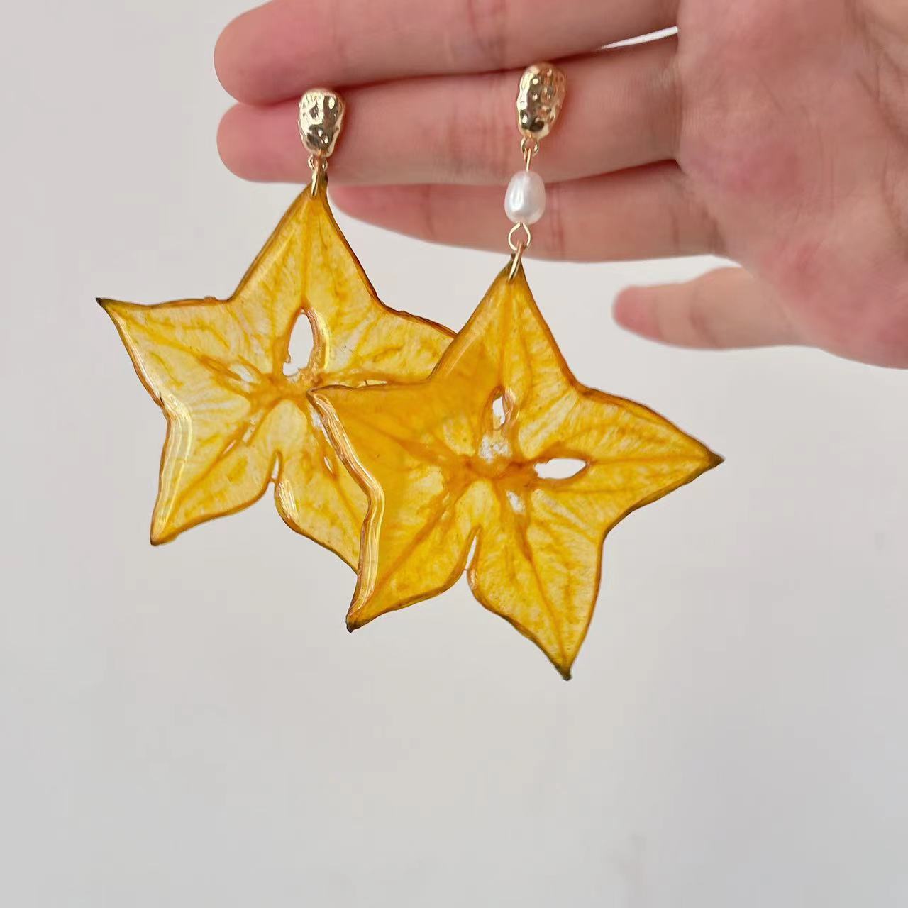 Handmade real star fruit earring