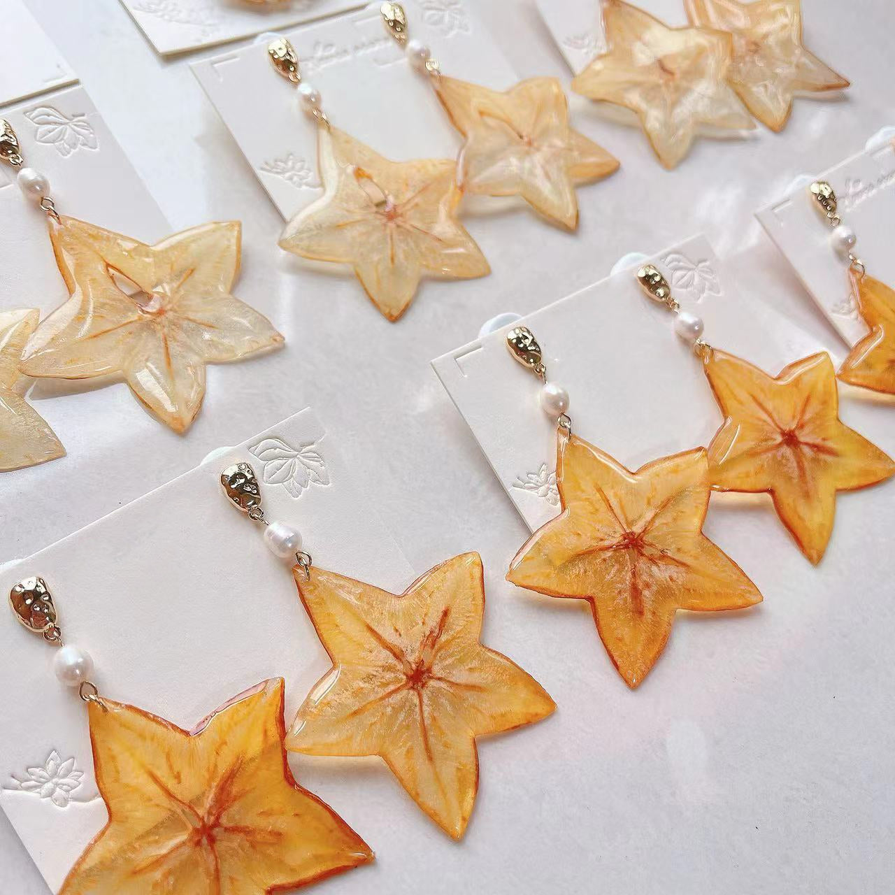 Handmade real star fruit earring