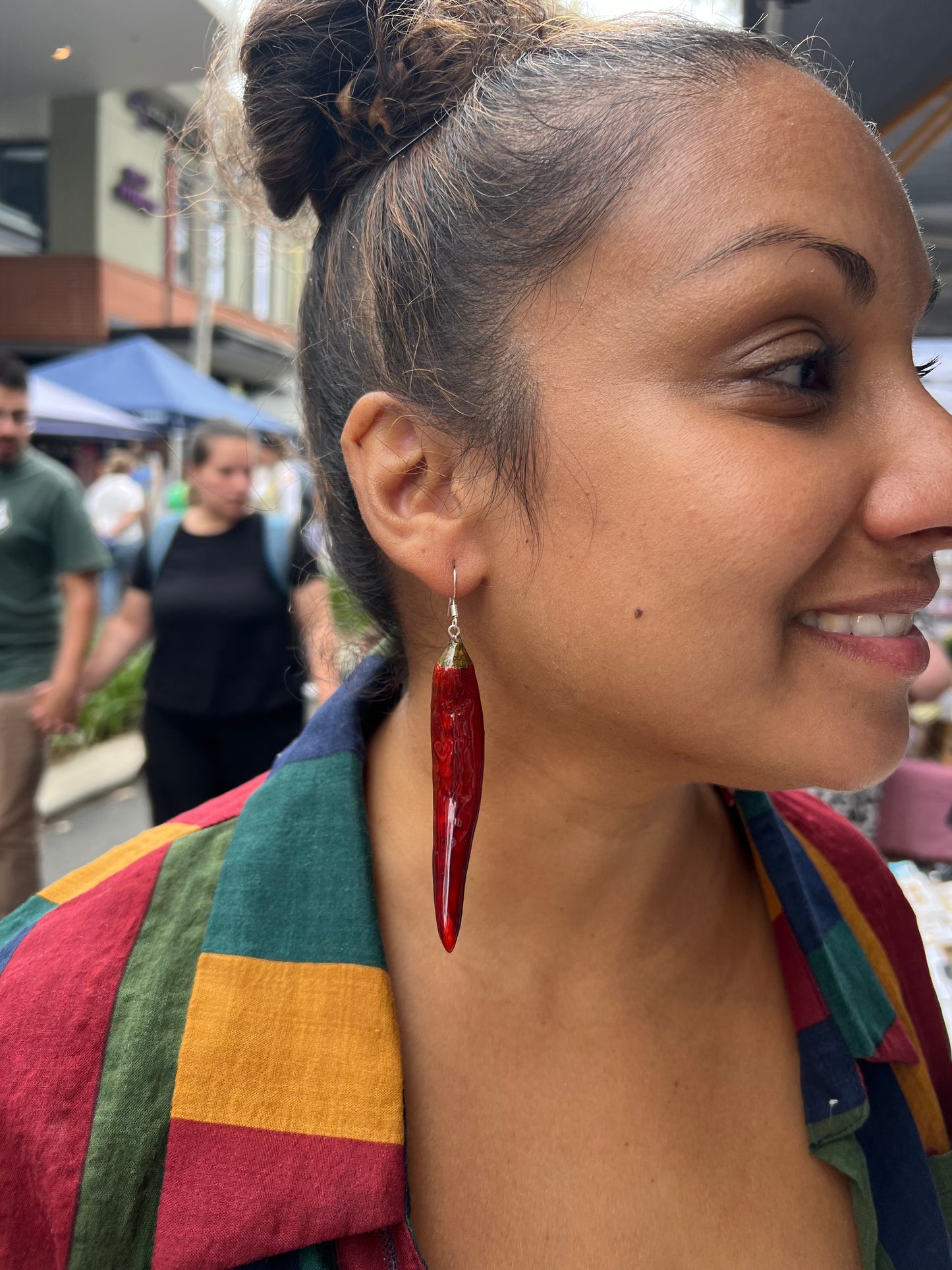 Handmade real chilli earring