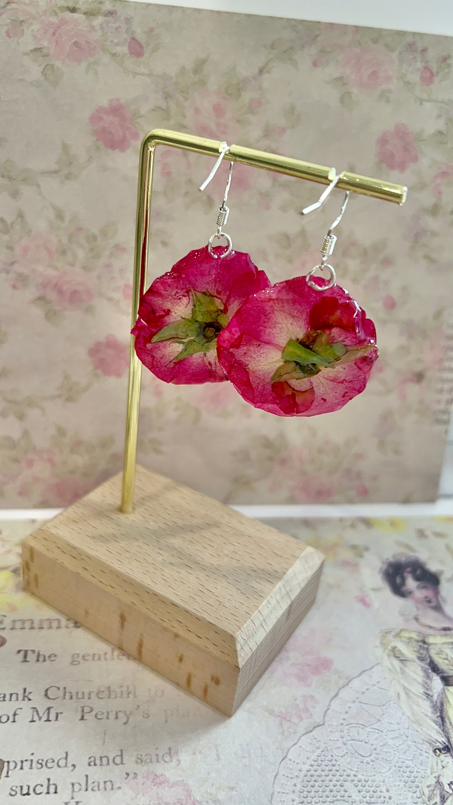 Handmade poppy flower earring