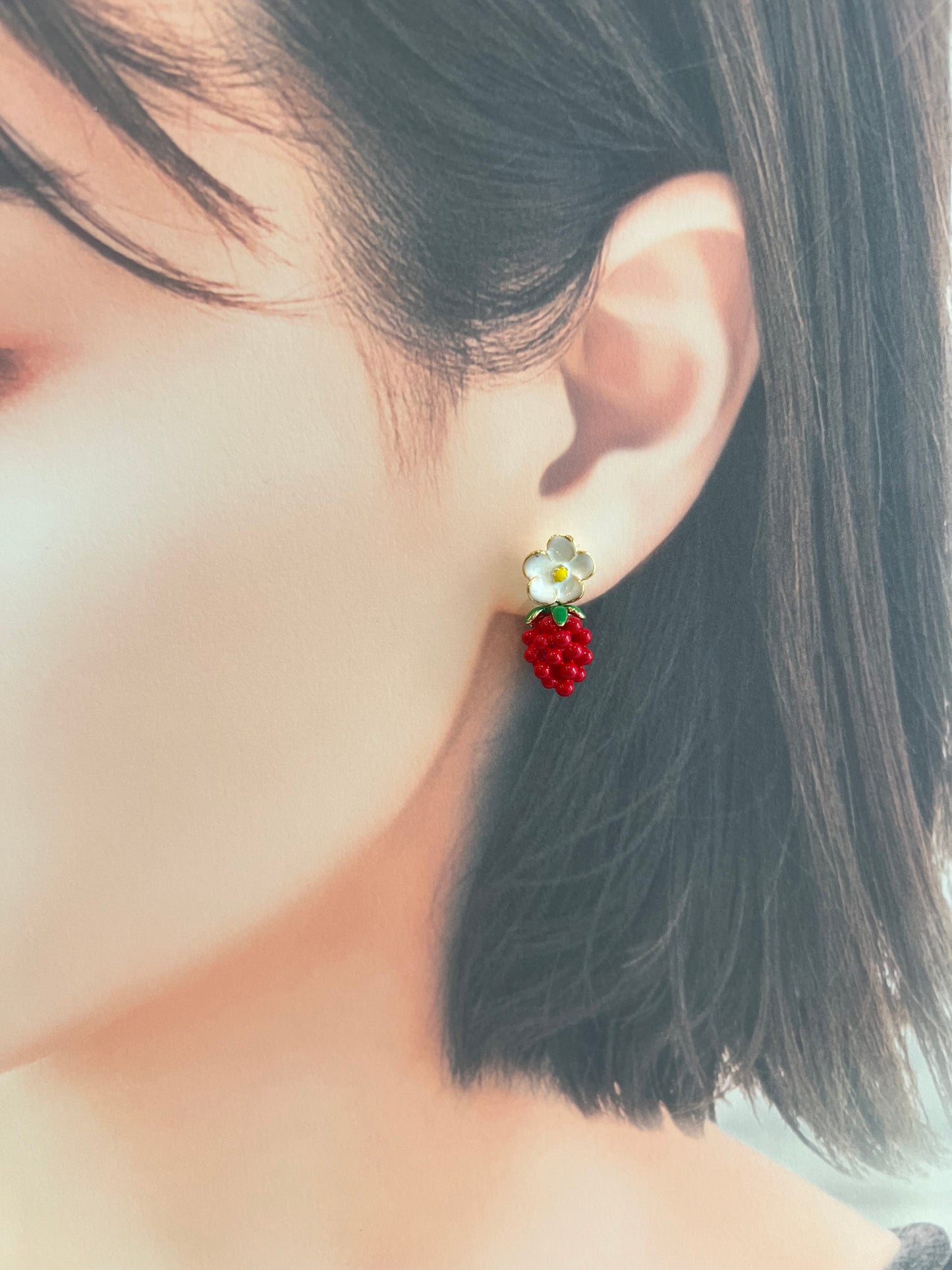Red grape earring