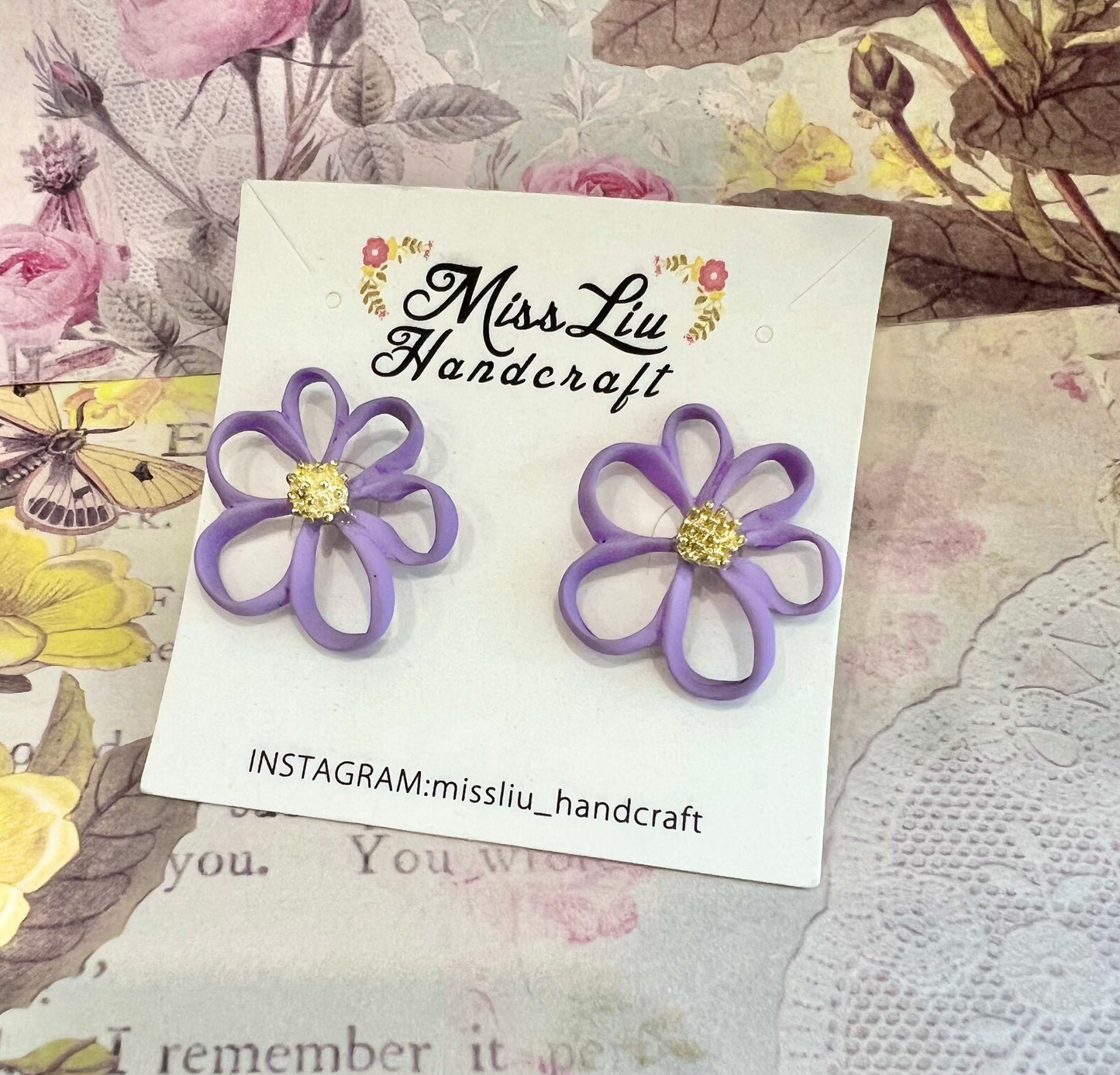 Purple Flower earring