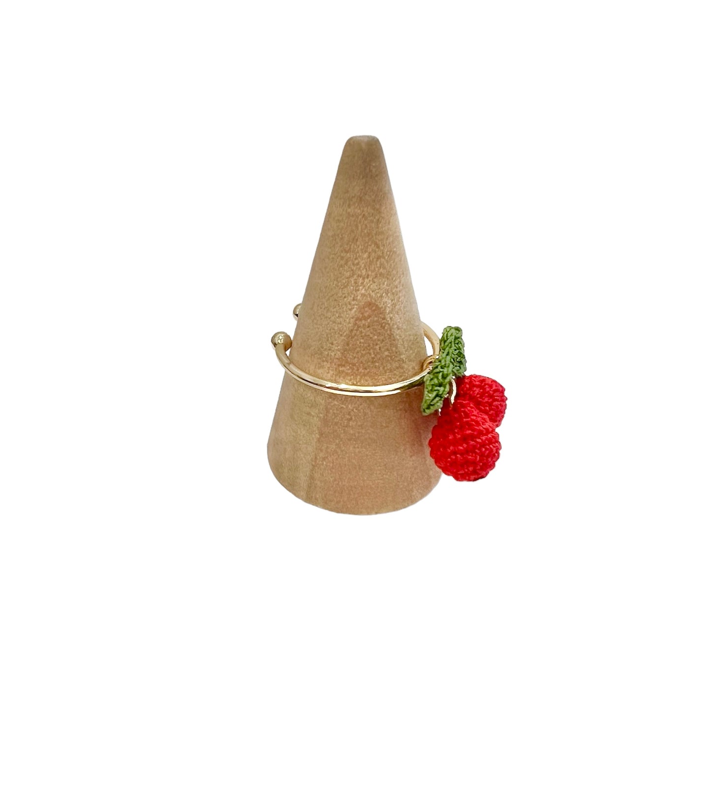 Handmade crochet cherry ring