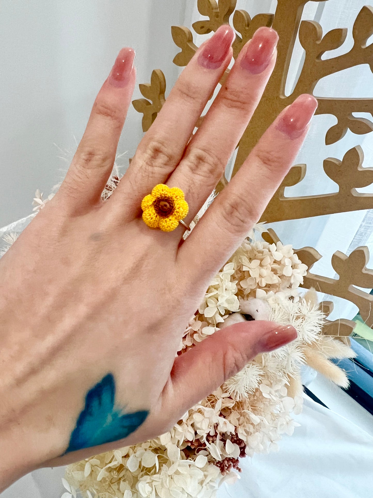 Handmade crochet pumpkin ring