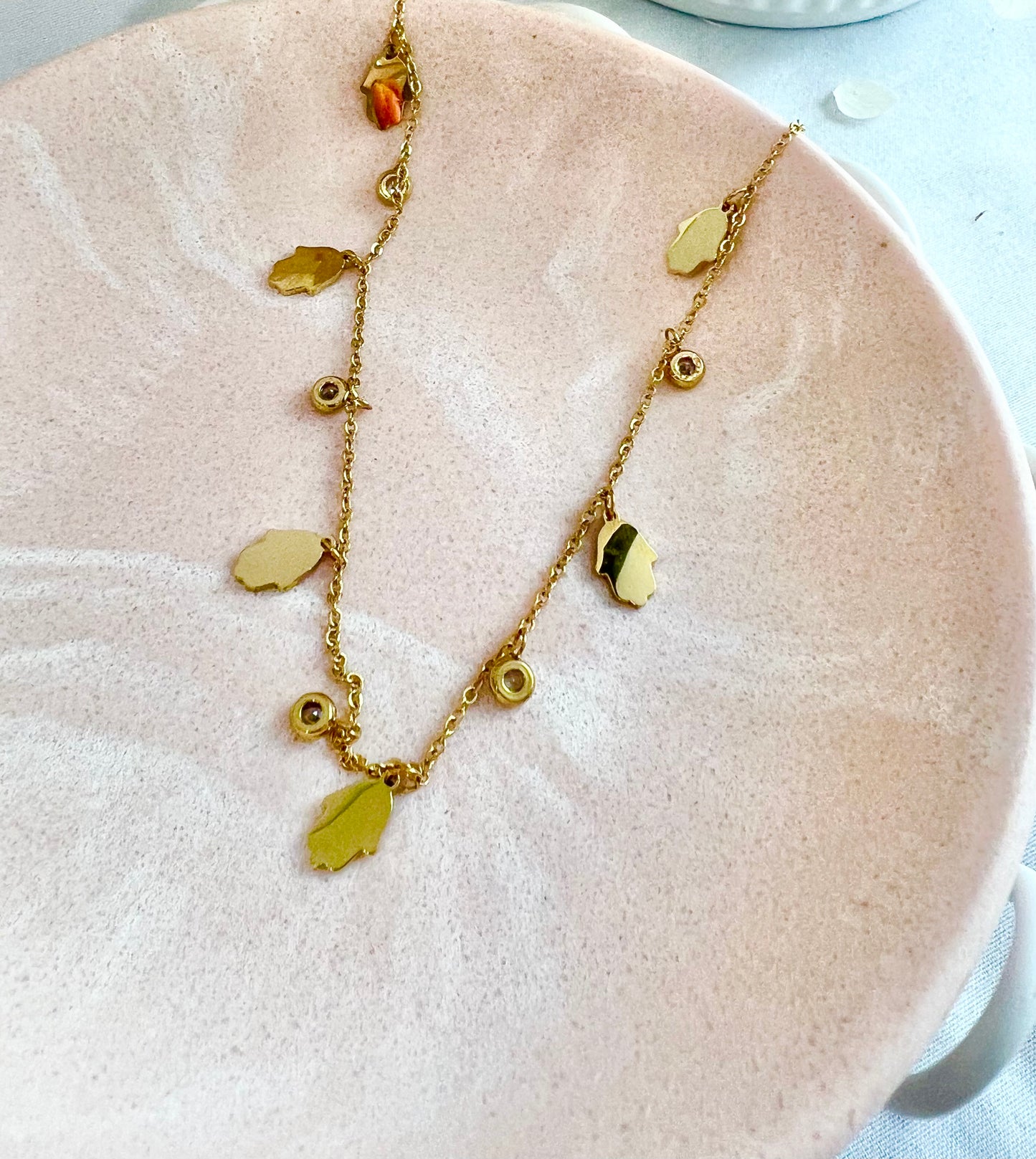 Gold palms necklace
