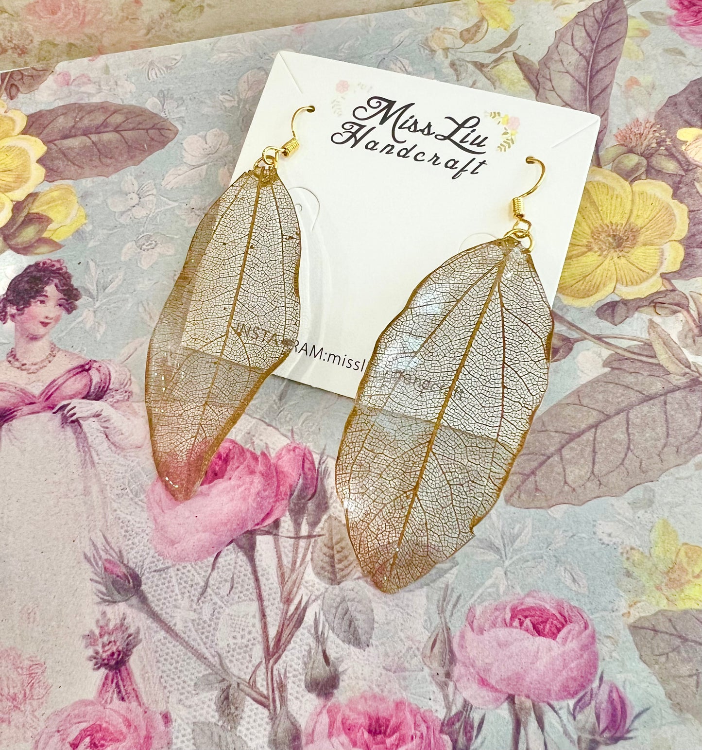Handmade Gold leaf earring