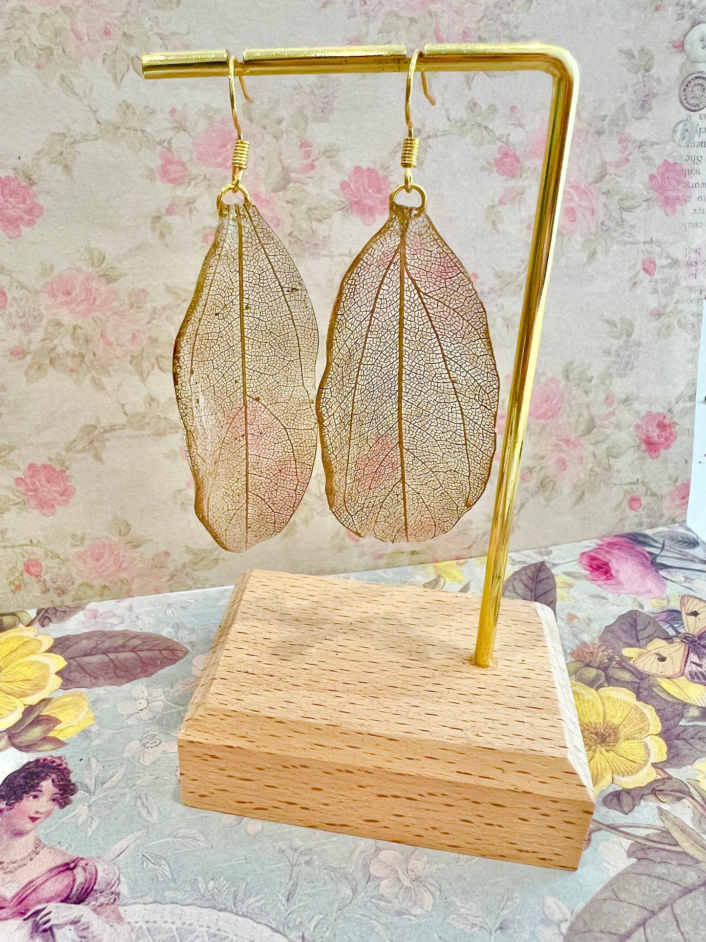 Handmade Gold leaf earring