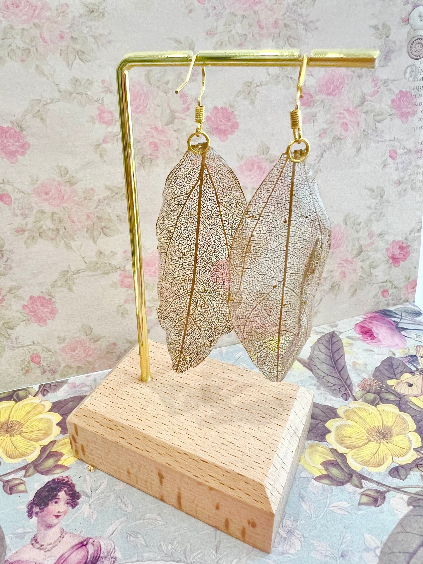 Handmade Gold leaf earring