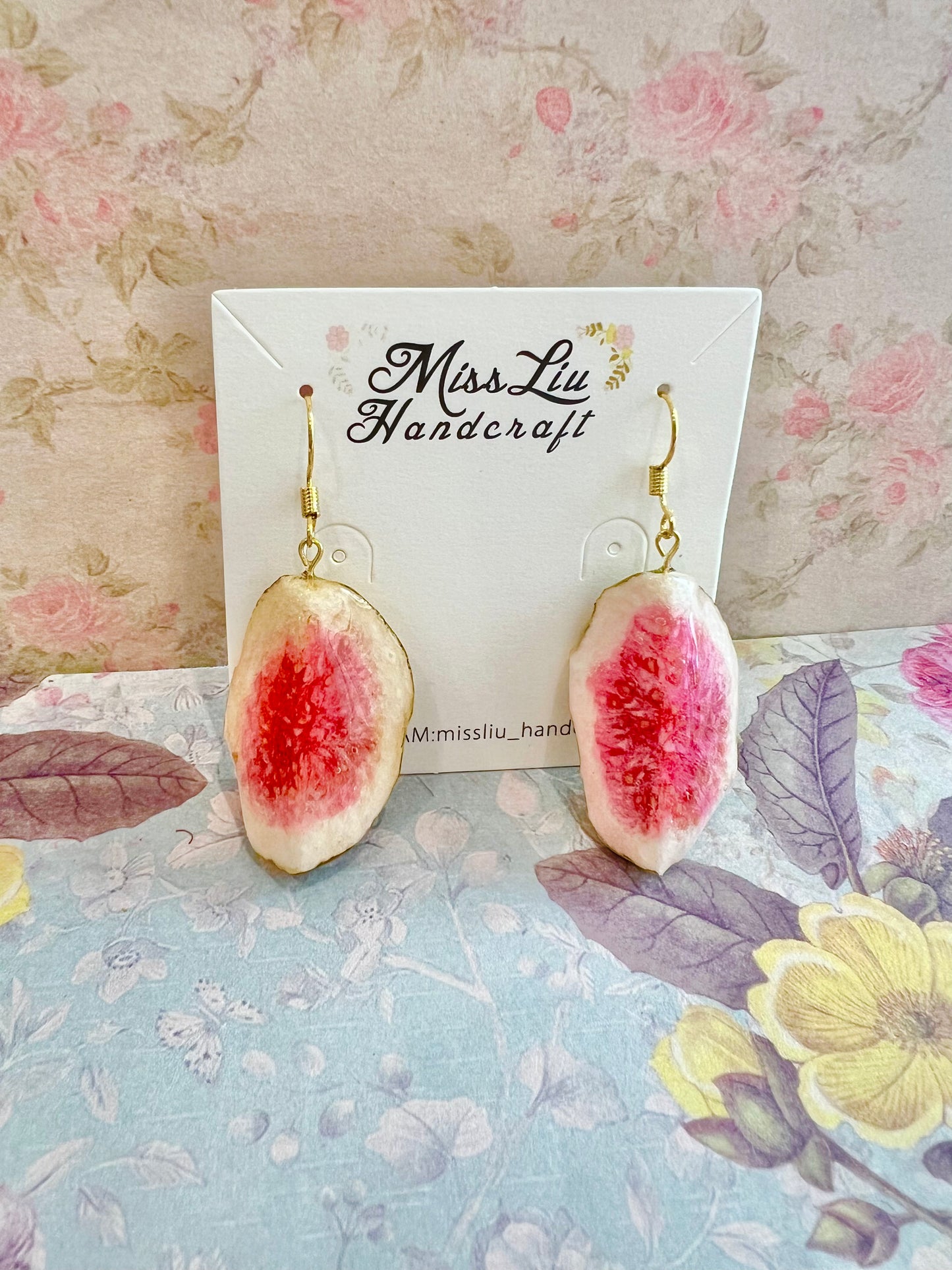 Handmade real fig earring