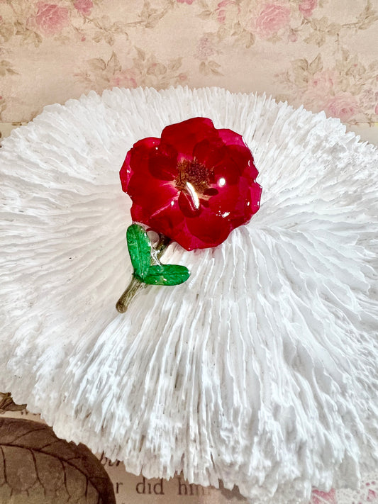 Handmade poppy flower brooch