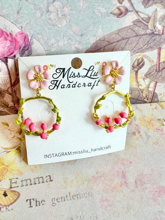 Pink Flower earring