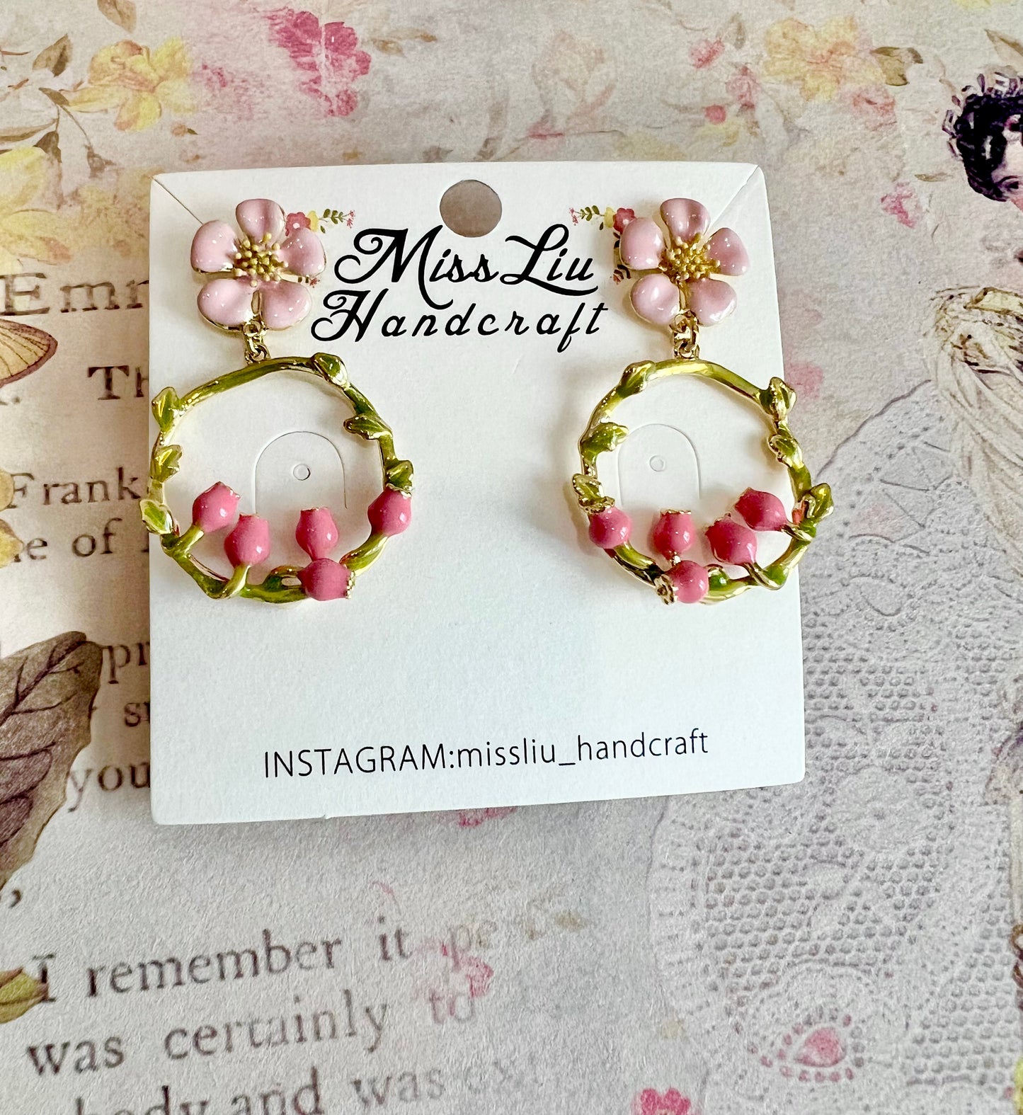 Pink Flower earring