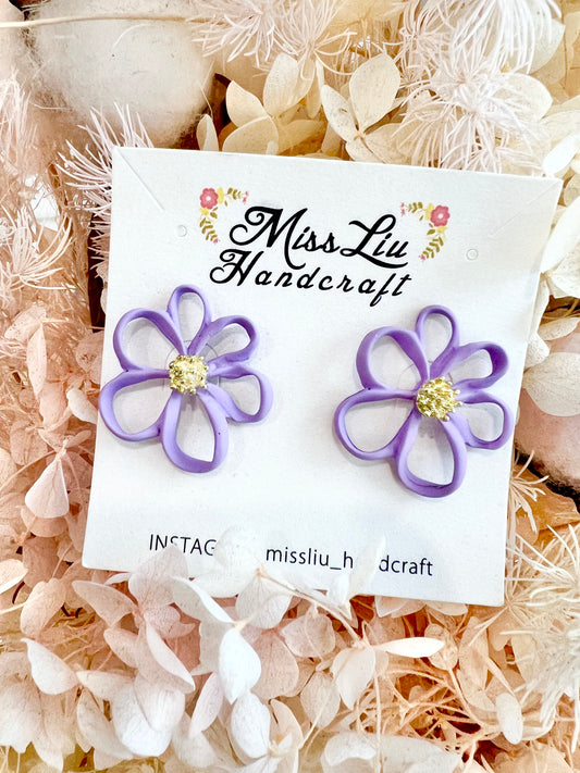 Purple Flower earring