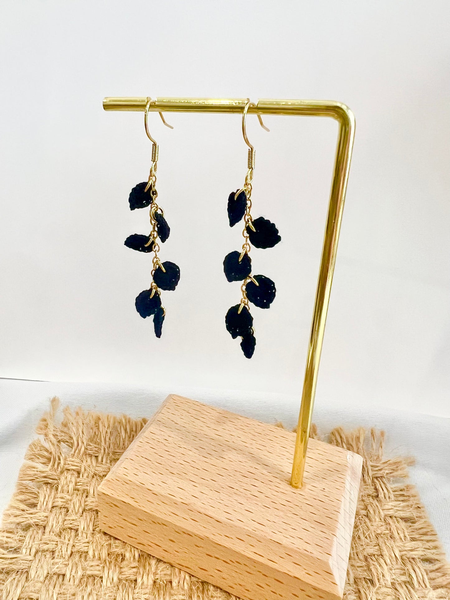 Handmade crochet leaves earring