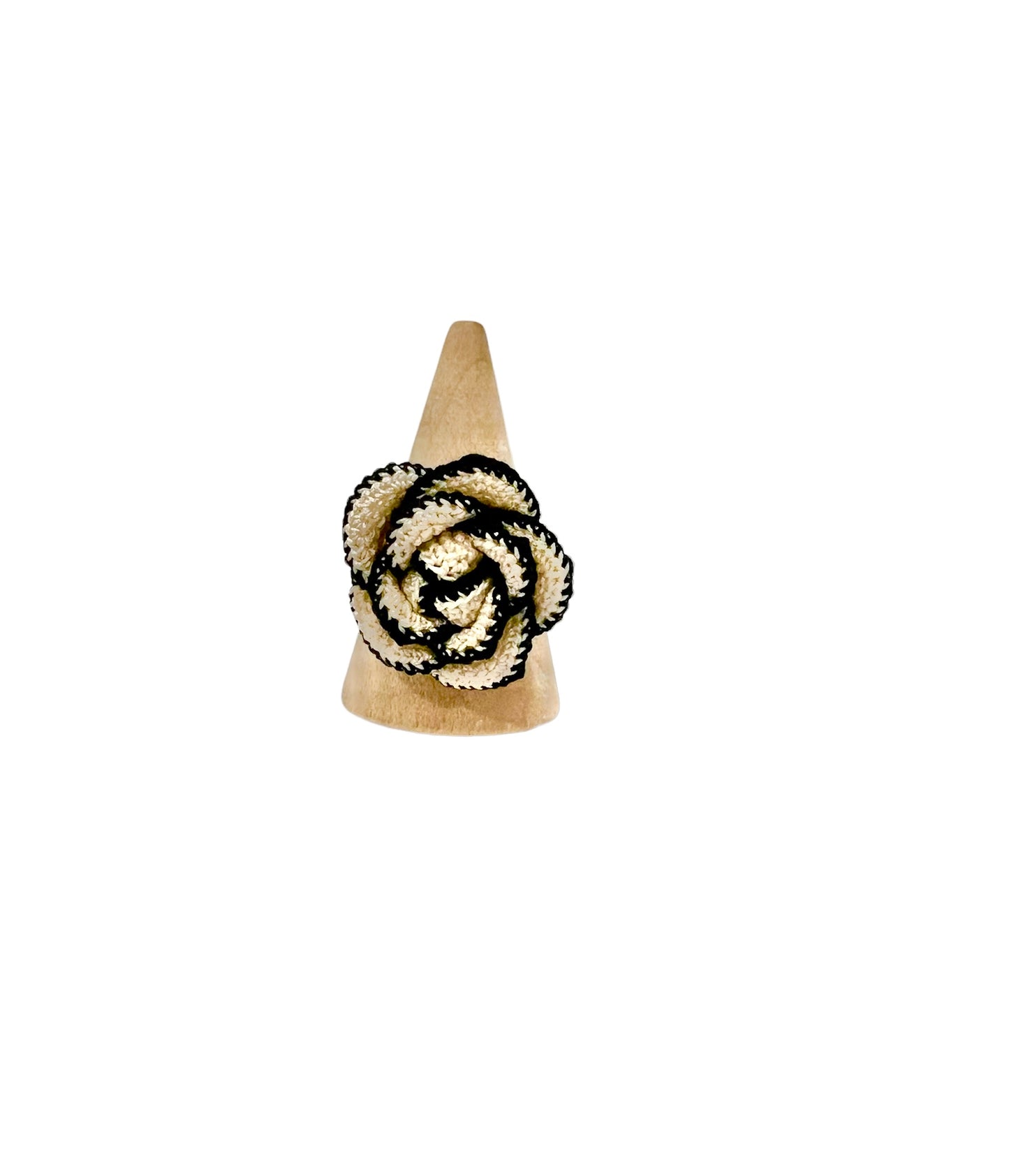 Handmade crochet rose ring