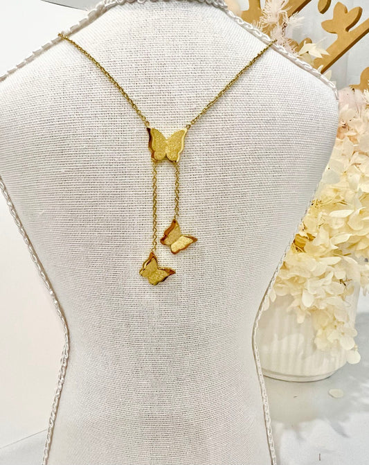 Gold butterfly necklace