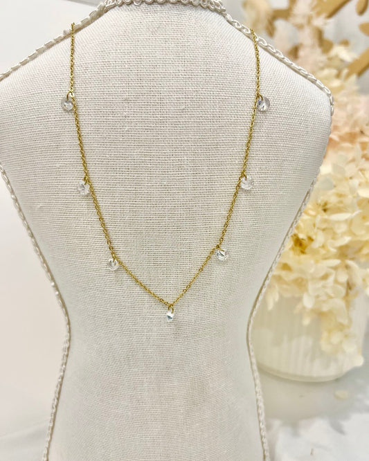 Gold zircon necklace