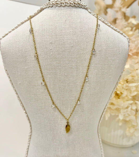 Gold zircon necklace