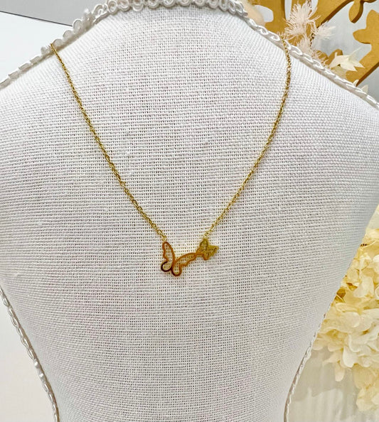 Gold butterfly necklace