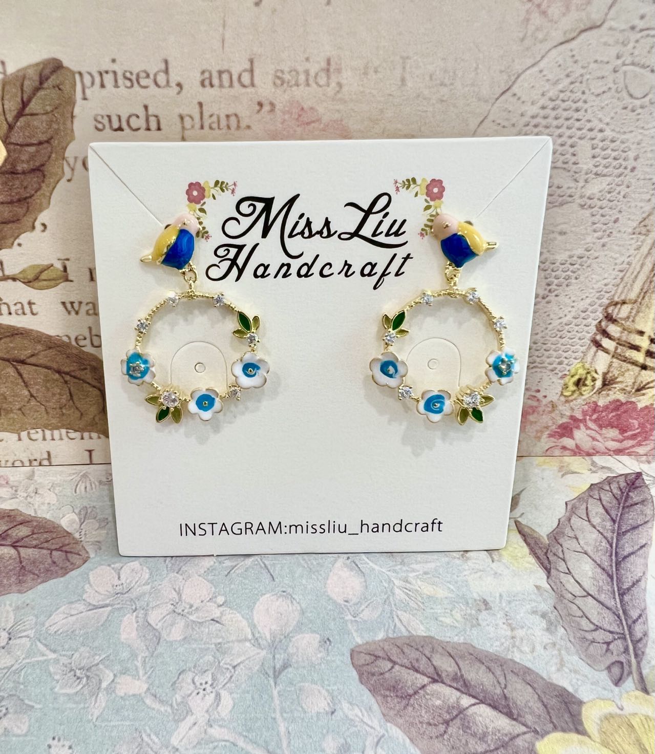 Yellow Bird flower earring