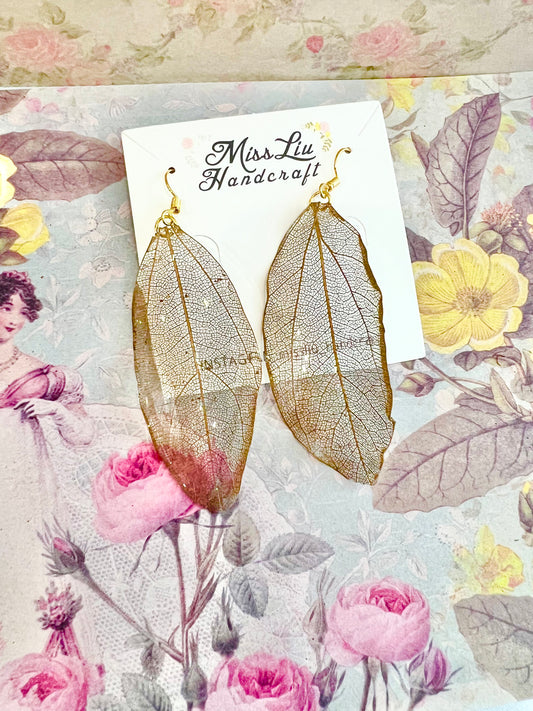 Handmade Gold leaf earring