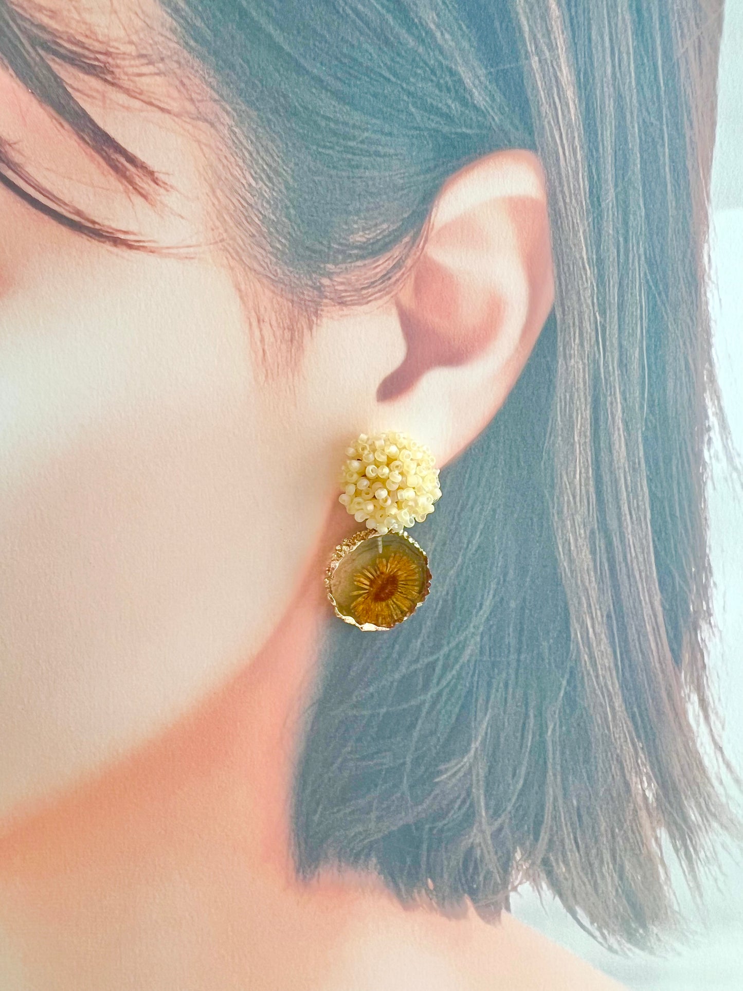 Handmade daisy earring