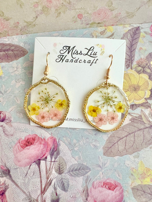 Handmade real flower earring